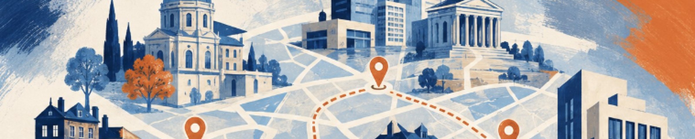 Ilustración de La Guía: un libro abierto del que emerge un mapa de Paraguay con rutas y puntos marcados